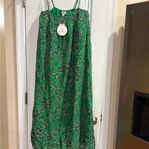 Lost + Wander Green Floral Midi Dress